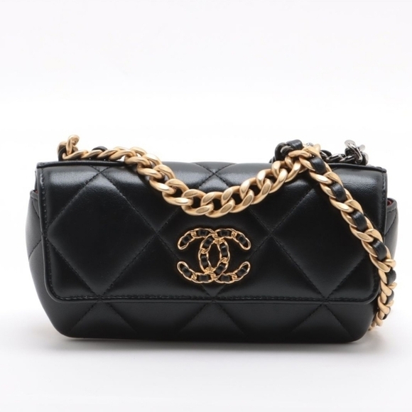 CHANEL Handbags - Authentic Chanel 19 Chain Shoulder Bag Glasses Case Gold X Silver Metal …